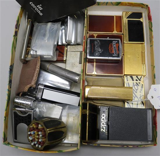 A collection of Dupont laque de chine and other cigarette lighters